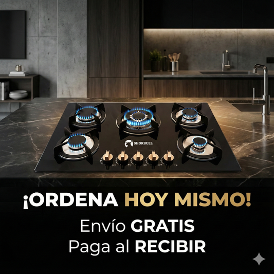 FlameMaster 5 Parrilla 5 Quemadores Vidrio Shorbull